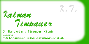 kalman timpauer business card